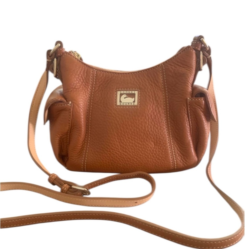 Dooney & Bourke Cognac Pebbled Leather Crossbody